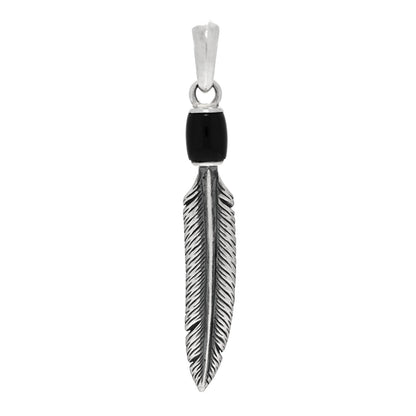 David Yurman Sterling Silver Black Onyx Southwest Feather Amulet Pendant 1 of 3