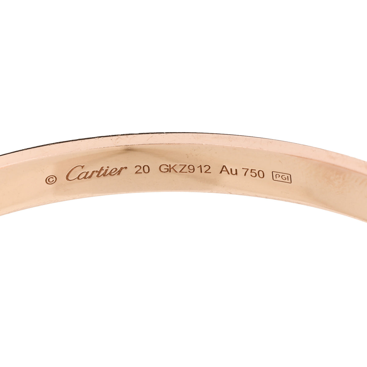 18K Pink Gold LOVE Cuff Bracelet 20