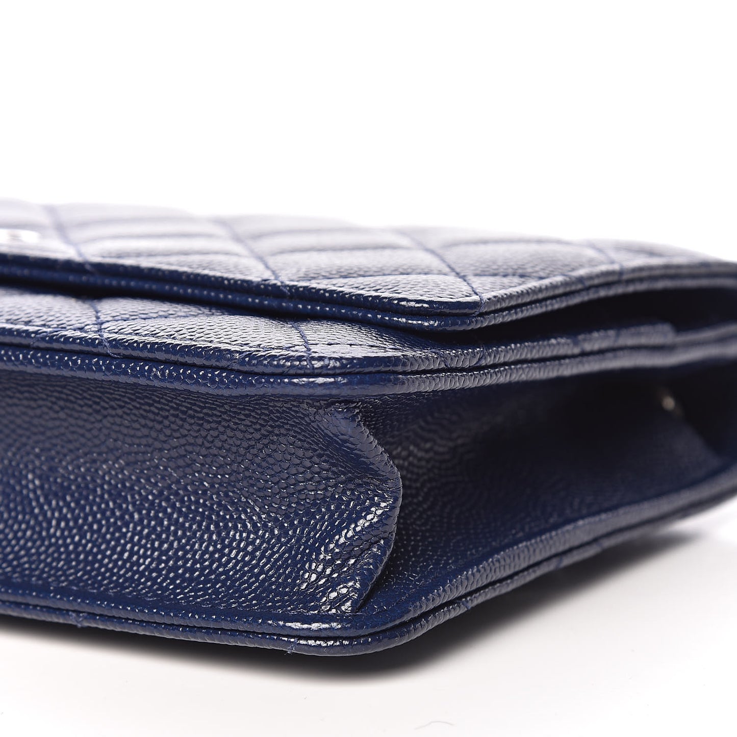Caviar Quilted Wallet On Chain WOC Navy Blue