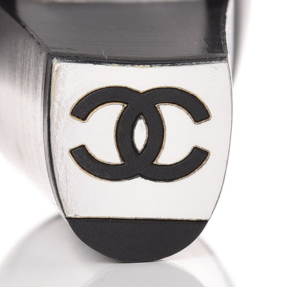 Chanel Patent Calfskin CC Ankle Boots 37.5 Black 6 of 9