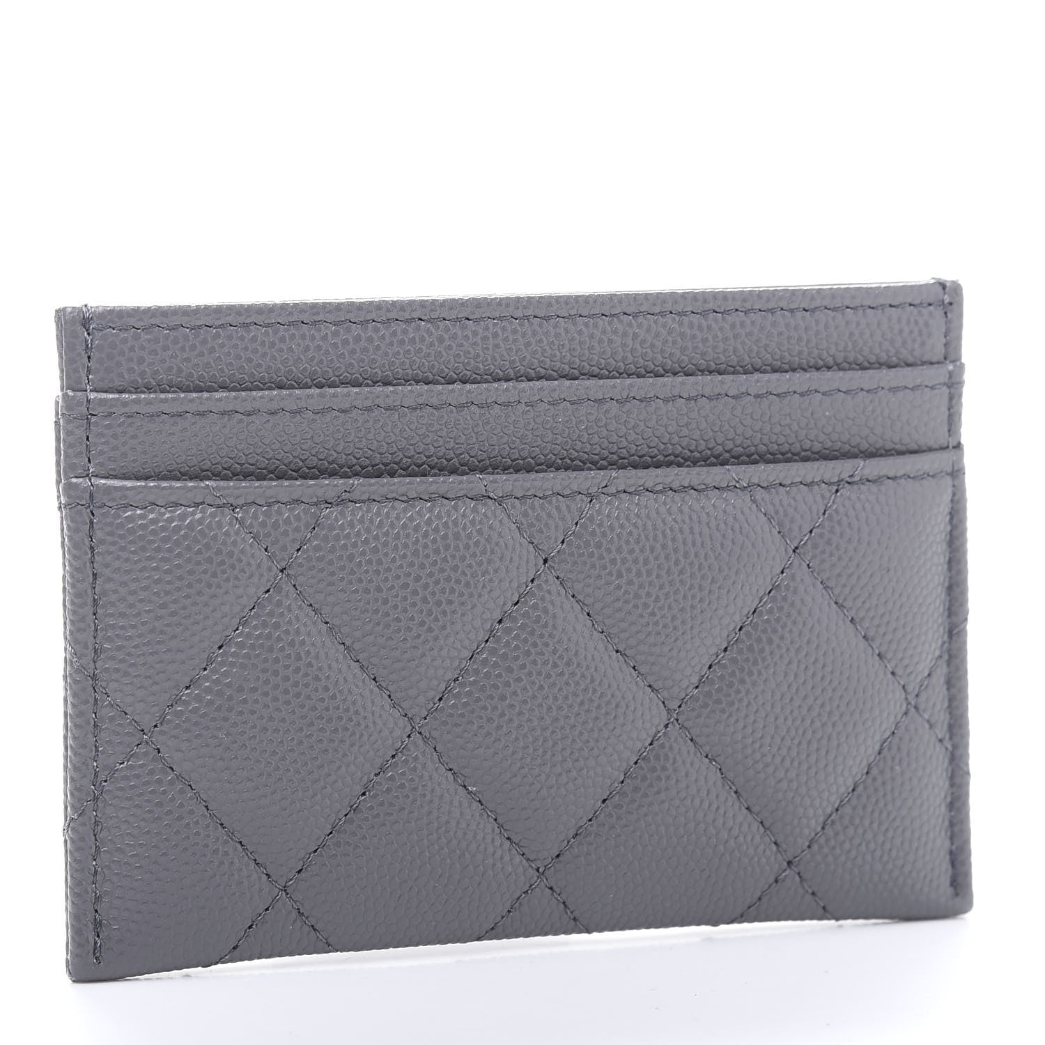Chanel Caviar Quilted French New Wave Card Holder Grey 3 of 10