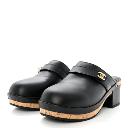 Chanel Calfskin CC Turn Lock Clogs 40 Black 3 of 8