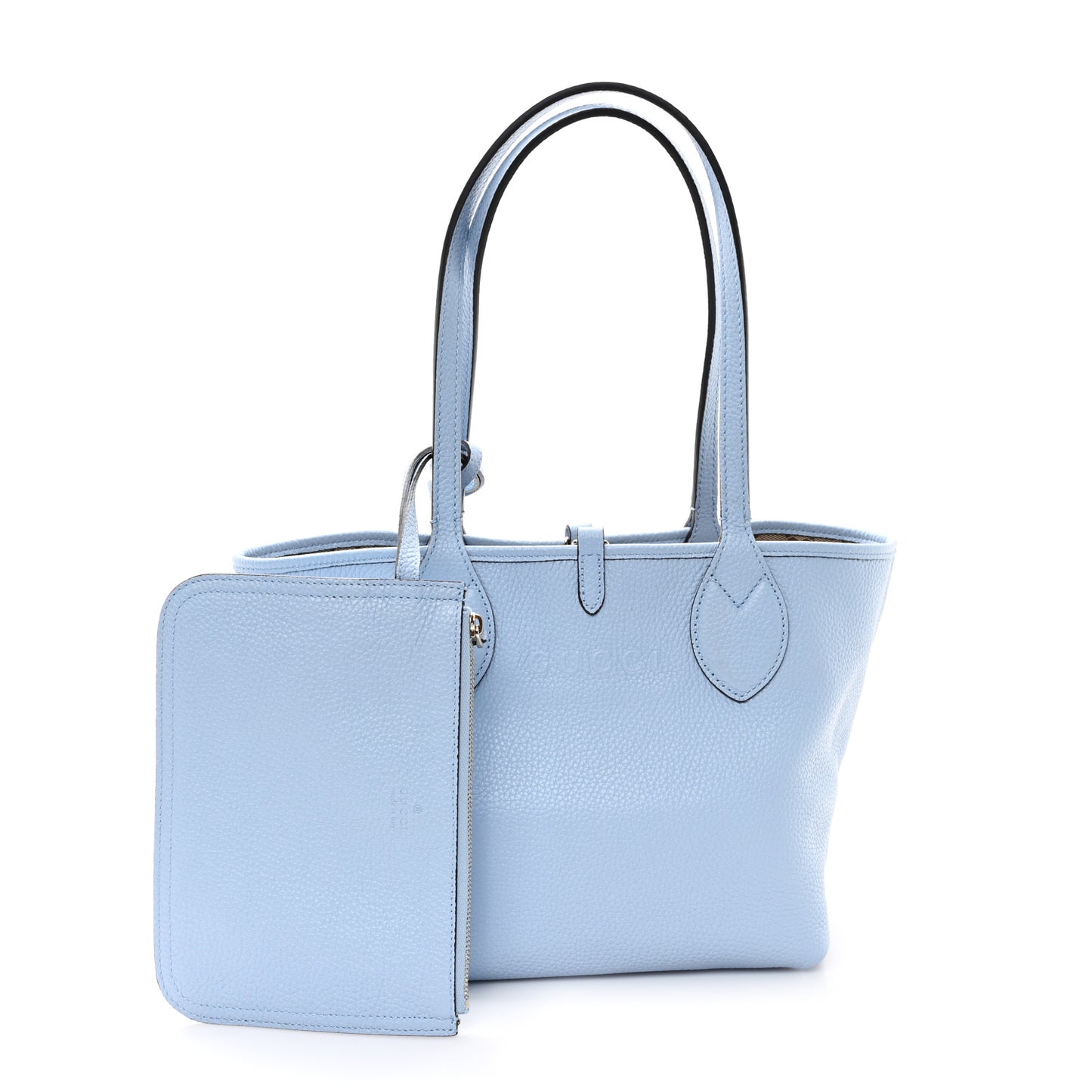 Grained Calfskin Monogram Small Totissima Reversible Tote Light Blue