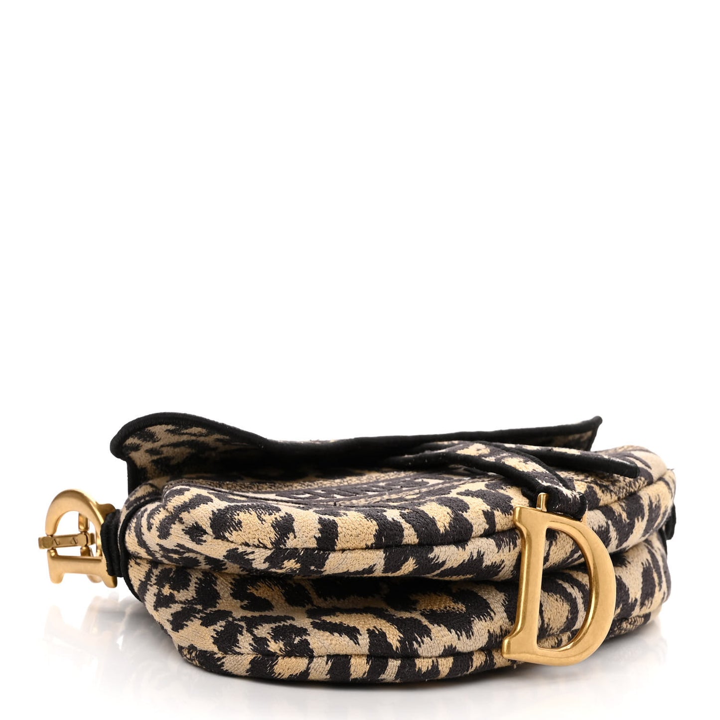 Canvas Mizza Embroidered Saddle Bag Beige Multicolor