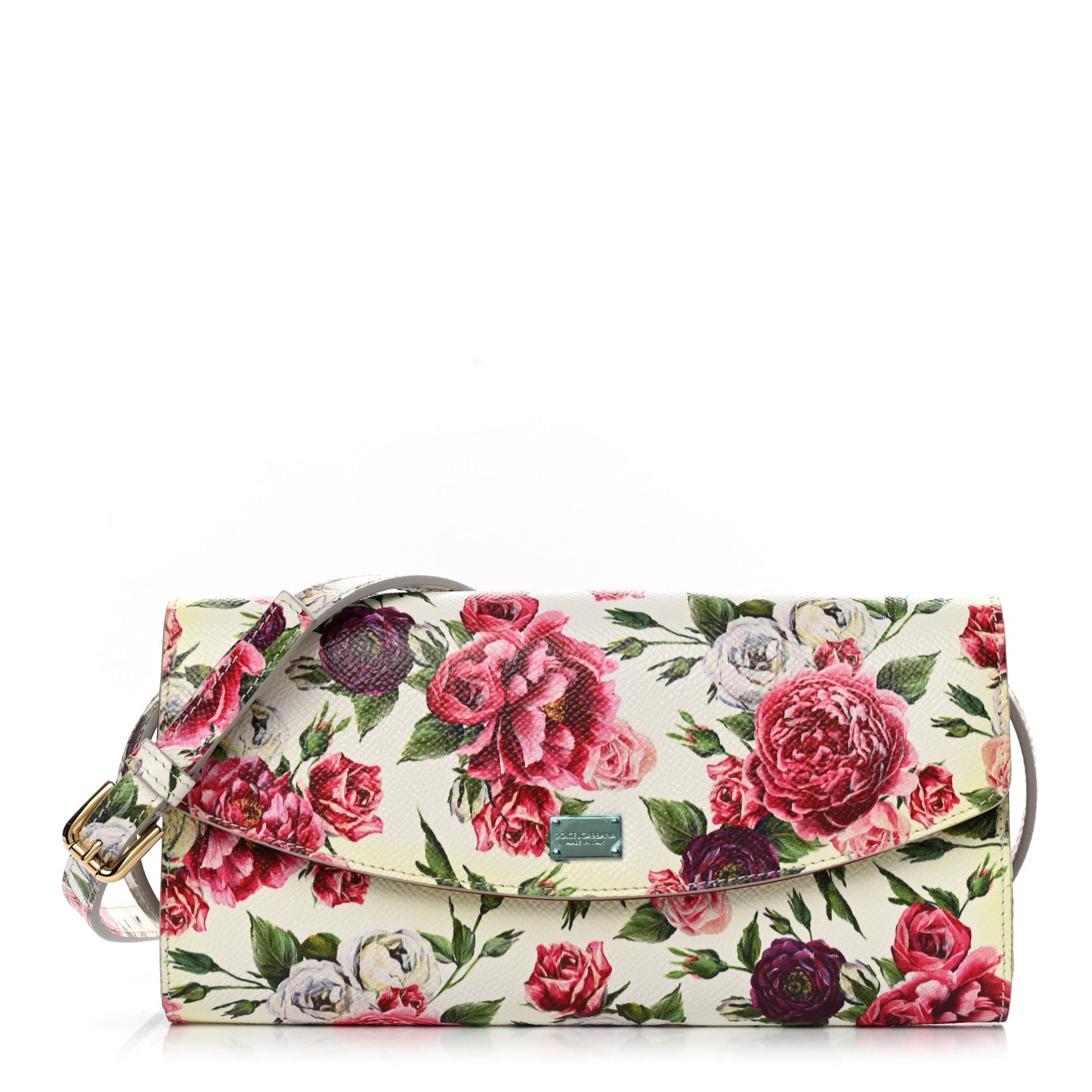 Dauphine Floral Print Shoulder Bag White Pink