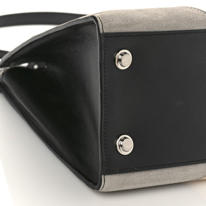 Louis Vuitton Calfskin Suede V City Steamer MM Black Beige 6 of 7
