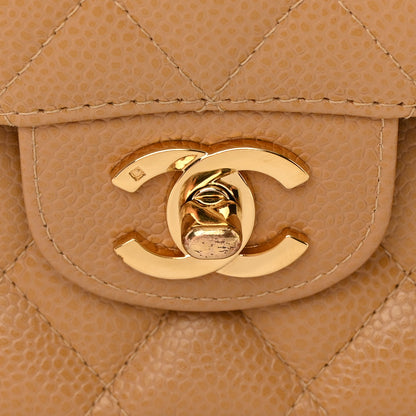 Chanel Caviar Quilted Medium Double Flap Beige 12 of 14