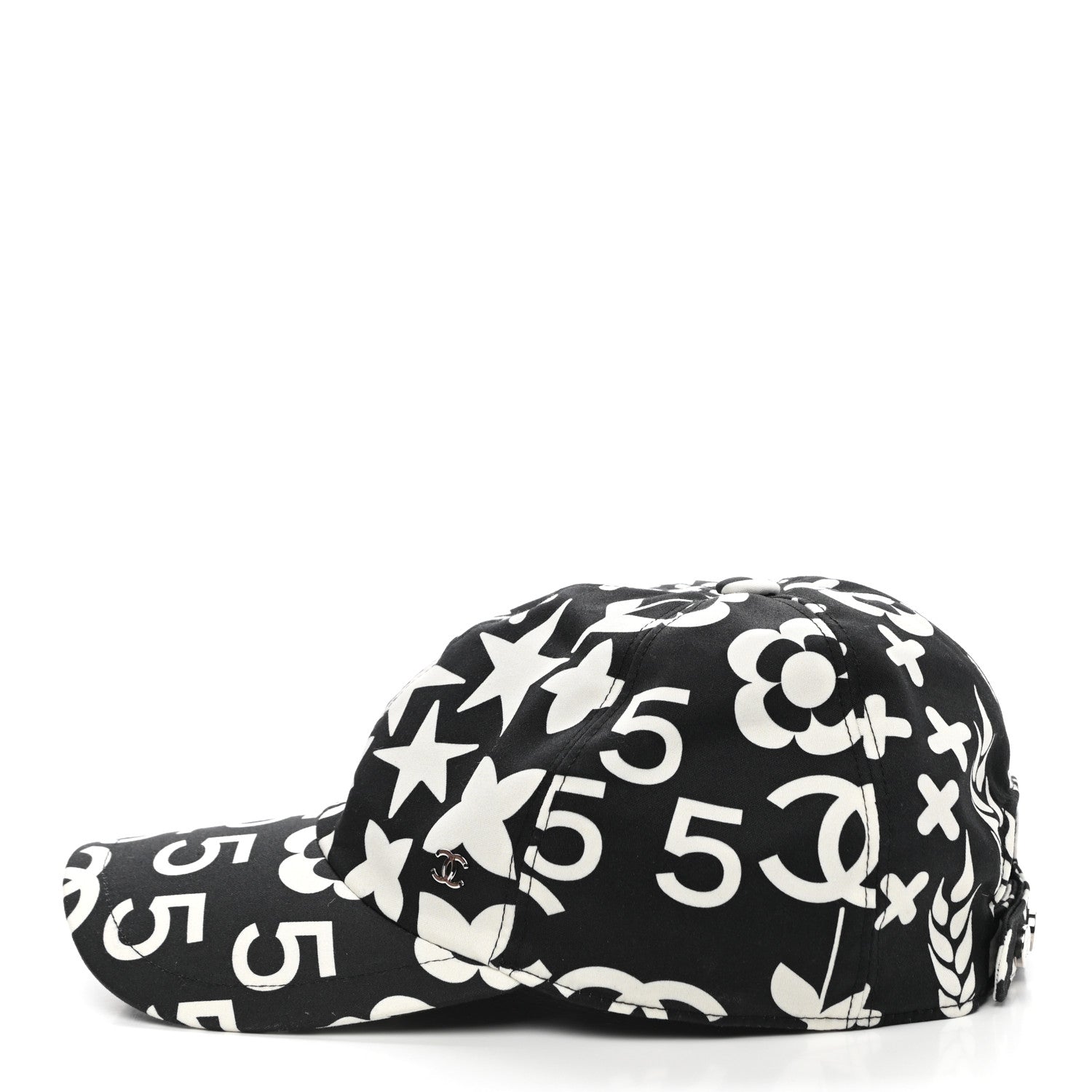 Chanel Cotton Cap Hat Black White 4 of 8