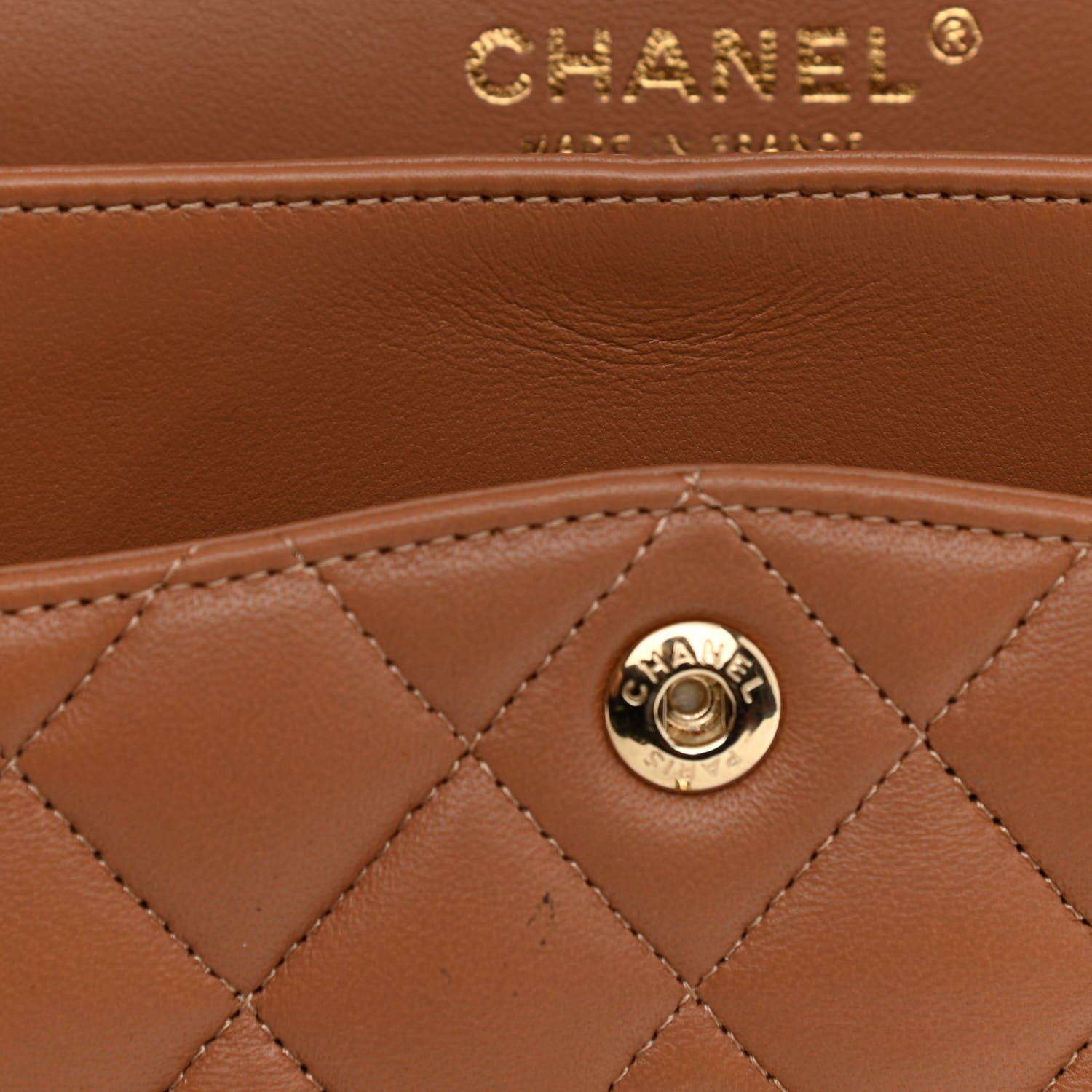 Chanel Lambskin Quilted Small Double Flap Brown 14 of 17