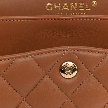 Chanel Lambskin Quilted Small Double Flap Brown 14 of 17