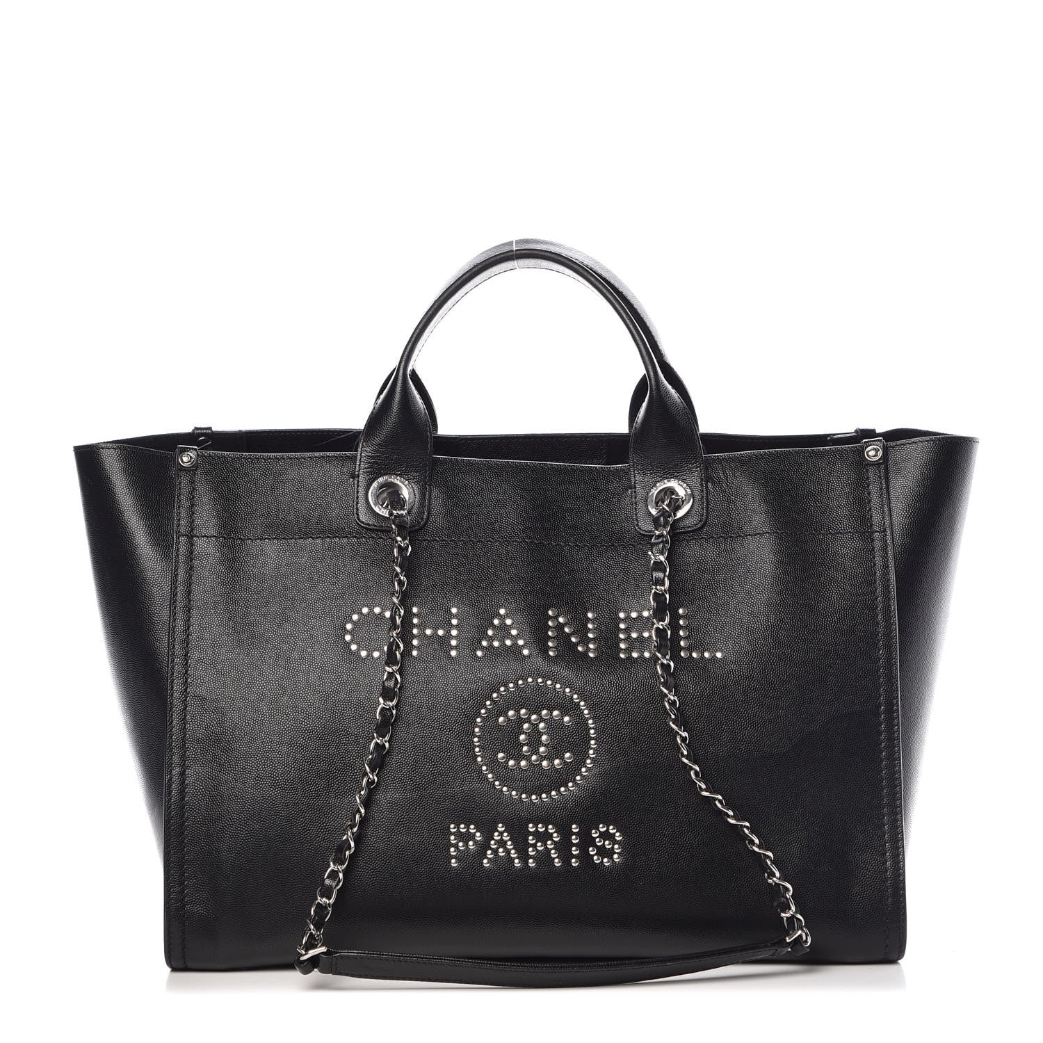 Chanel Caviar Medium Studded Deauville Tote Black 1 of 20