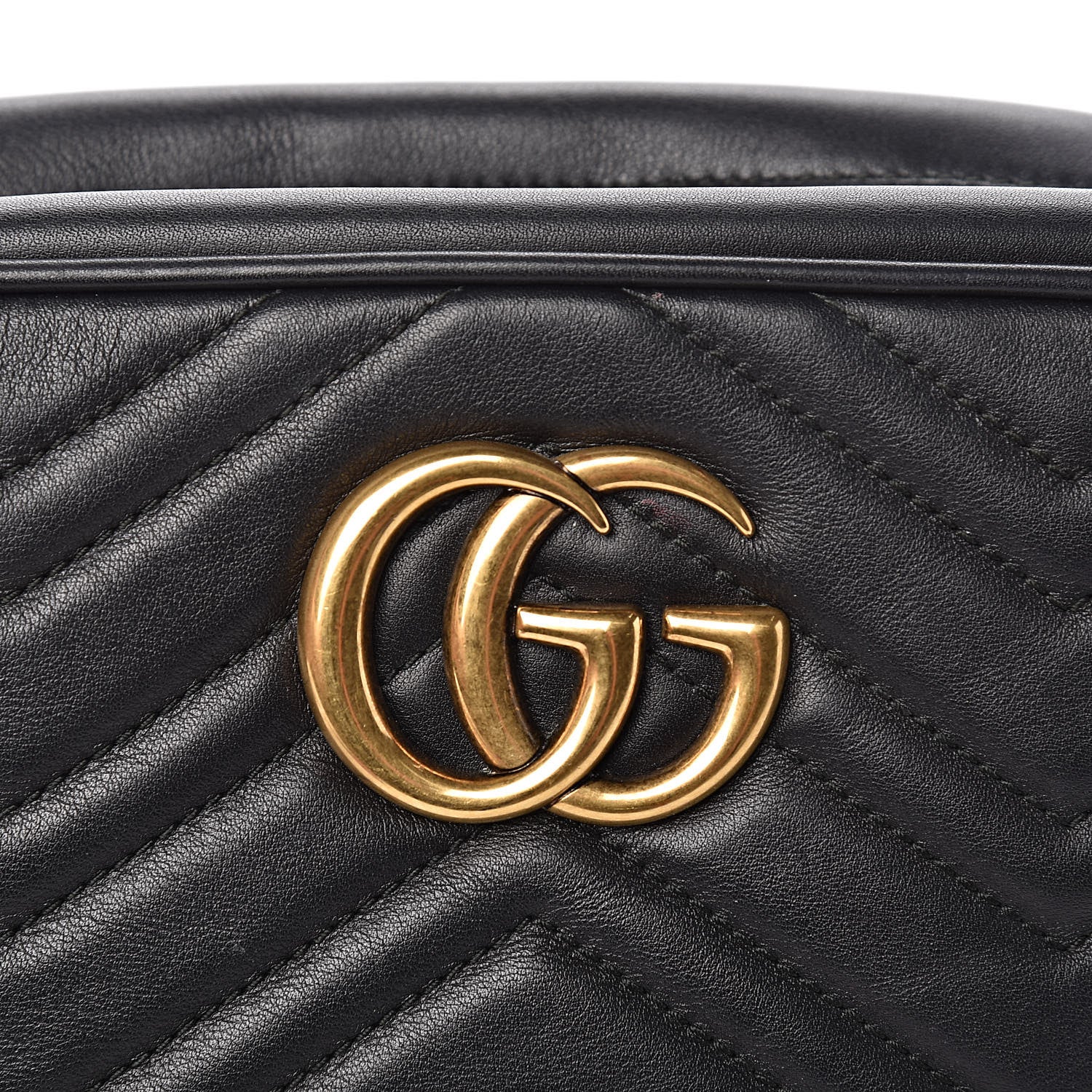 Gucci Calfskin Matelasse Small GG Marmont Chain Shoulder Bag Black 11 of 11