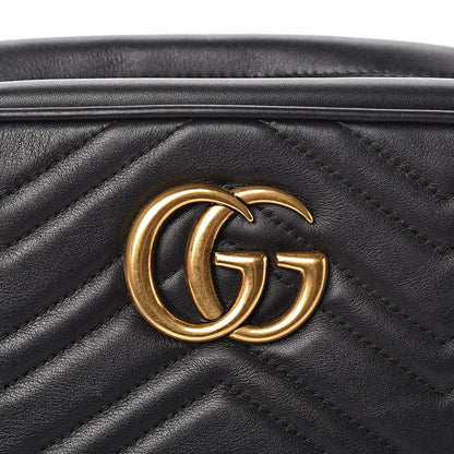 Gucci Calfskin Matelasse Small GG Marmont Chain Shoulder Bag Black 11 of 11