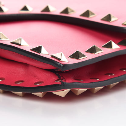 Valentino Garavani Vitello Rockstud Flip Lock Wristlet Clutch Deep Fuxia 6 of 9