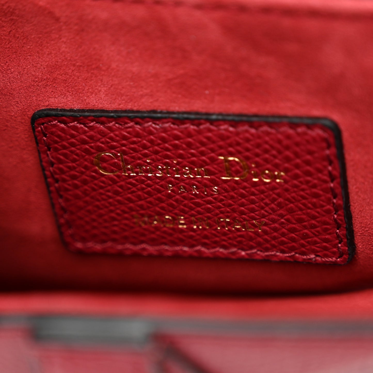 Grained Calfskin Mini Saddle Bag Red