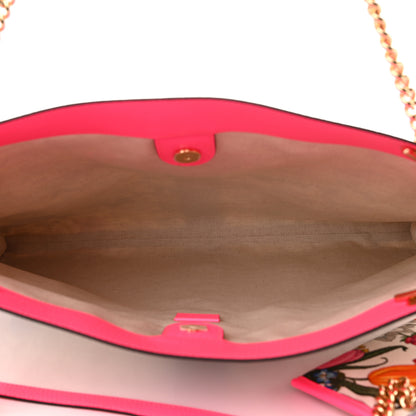 Gucci Canvas Flora Large Rajah Chain Tote White Multicolor Fuxia Fluo 5 of 11