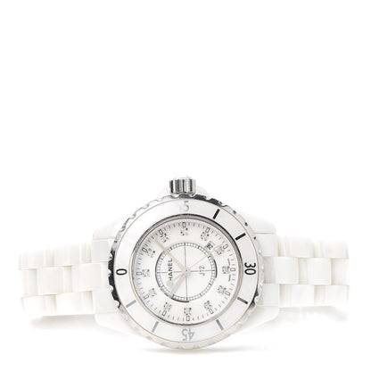 Chanel Stainless Steel Ceramic Diamond 33mm J12 Quartz Watch White 2 of 6