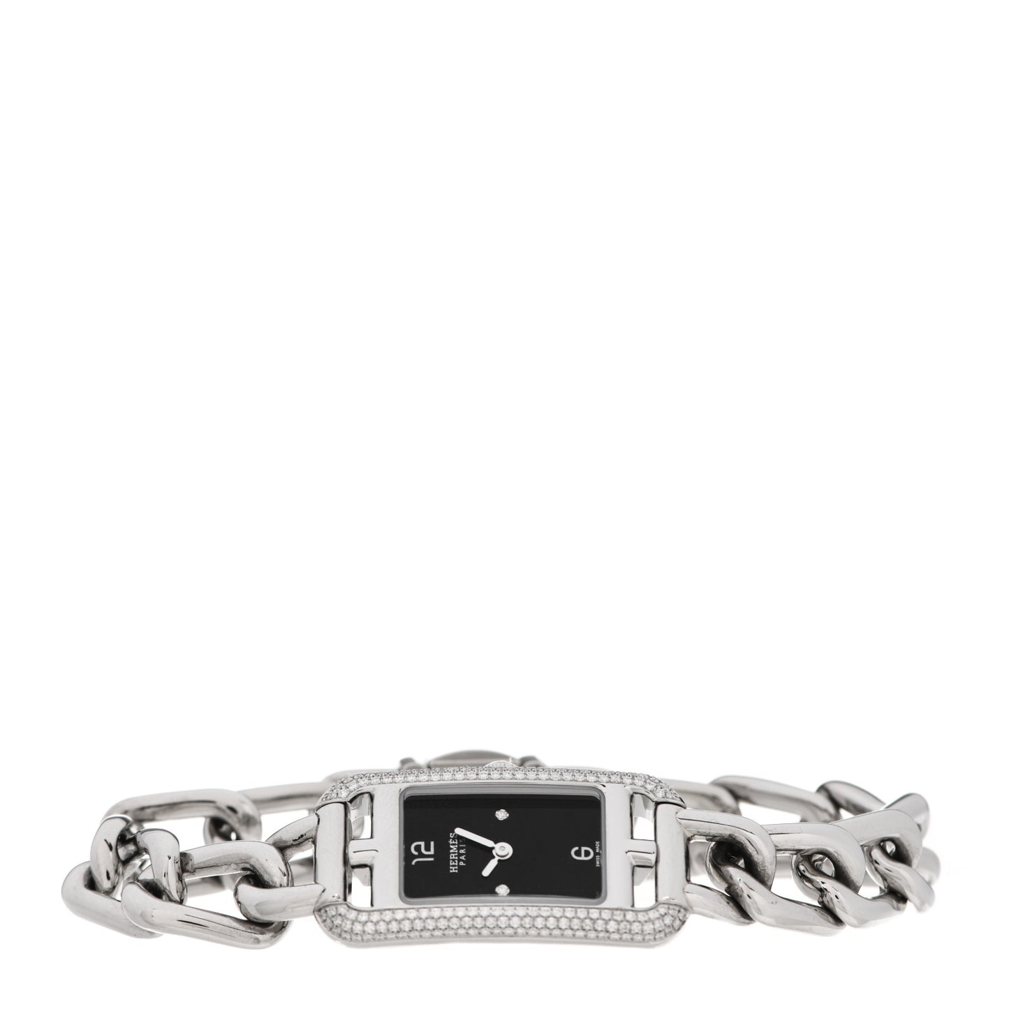 Stainless Steel Diamond Bezel 17mm Nantucket Quartz Watch Black