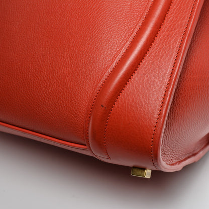 Celine Drummed Calfskin Mini Luggage Coquelicot 14 of 14