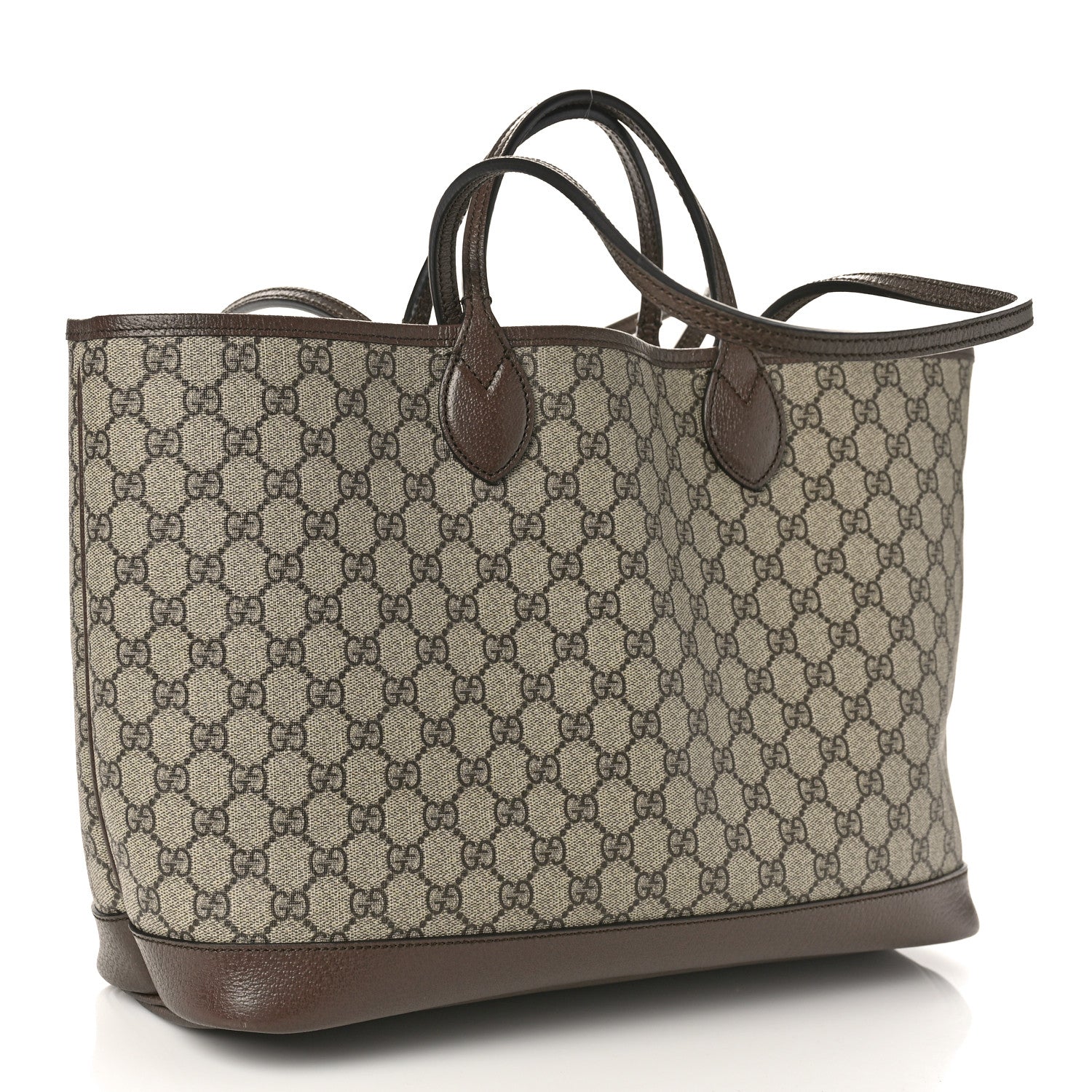 Gucci GG Supreme Monogram Textured Calfskin Medium Ophidia Shoulder Tote Bag Beige Ebony New Acero 3 of 8