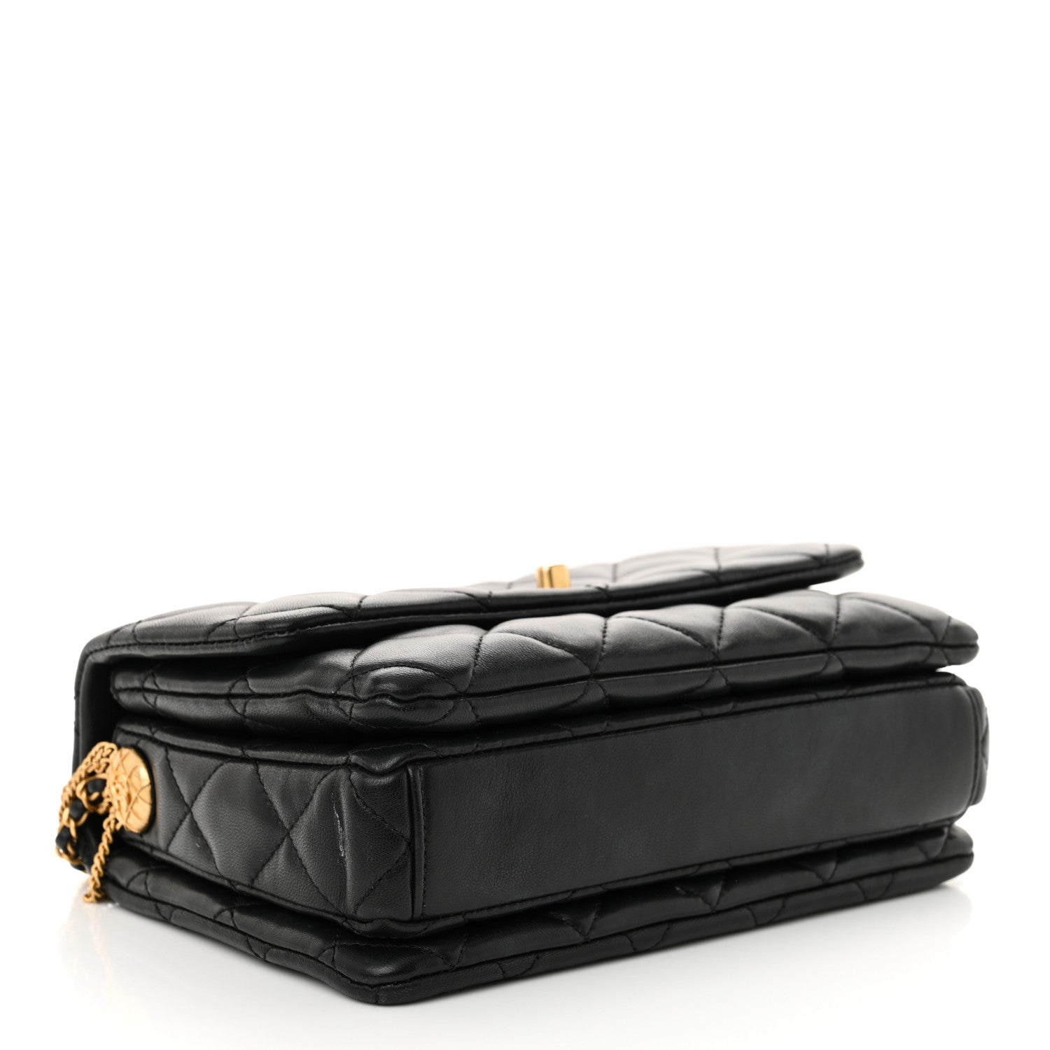 Chanel Lambskin Quilted Mini Medallion Multi Chain Flap Black 4 of 11