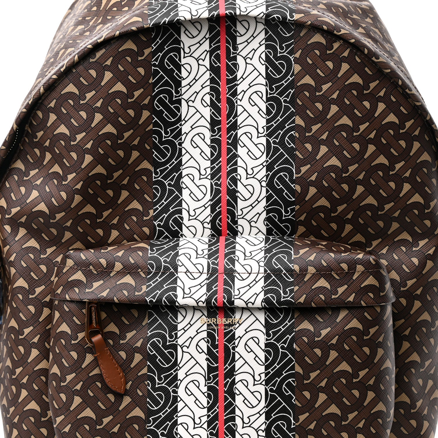 Burberry E-Canvas Monogram Stripe Backpack Bridle Brown 7 of 9