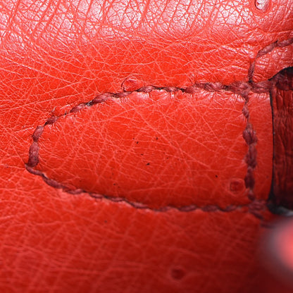 Hermes Ostrich Kelly Sellier 28 Rouge Vif 15 of 36