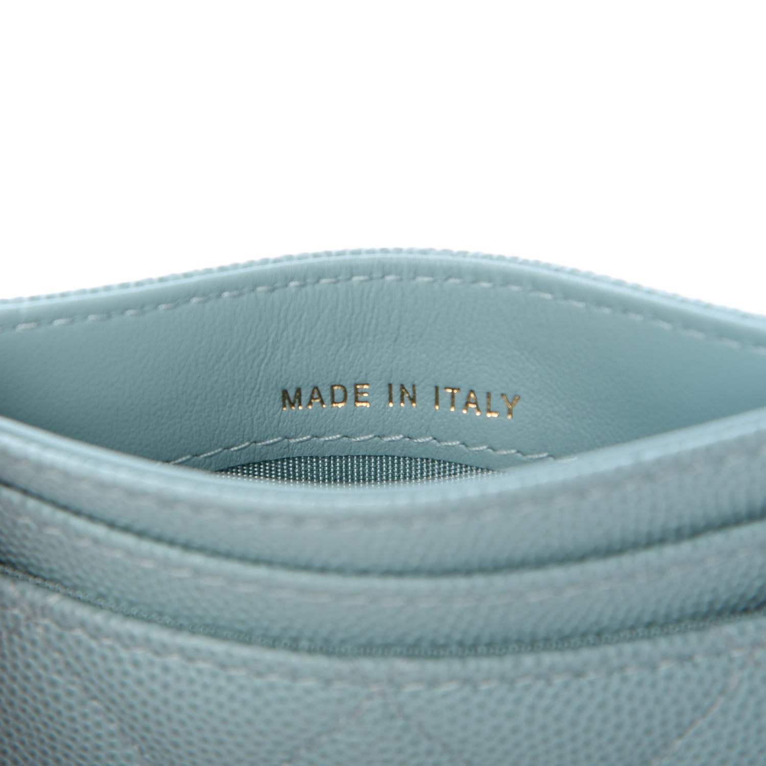 Chanel Caviar Quilted Filigree Card Holder Light Blue 7 of 7