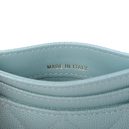 Chanel Caviar Quilted Filigree Card Holder Light Blue 7 of 7