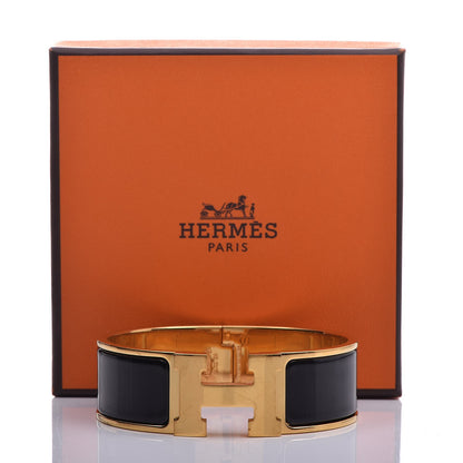 Hermes Enamel Wide Clic Clac H Bracelet GM Black 7 of 7