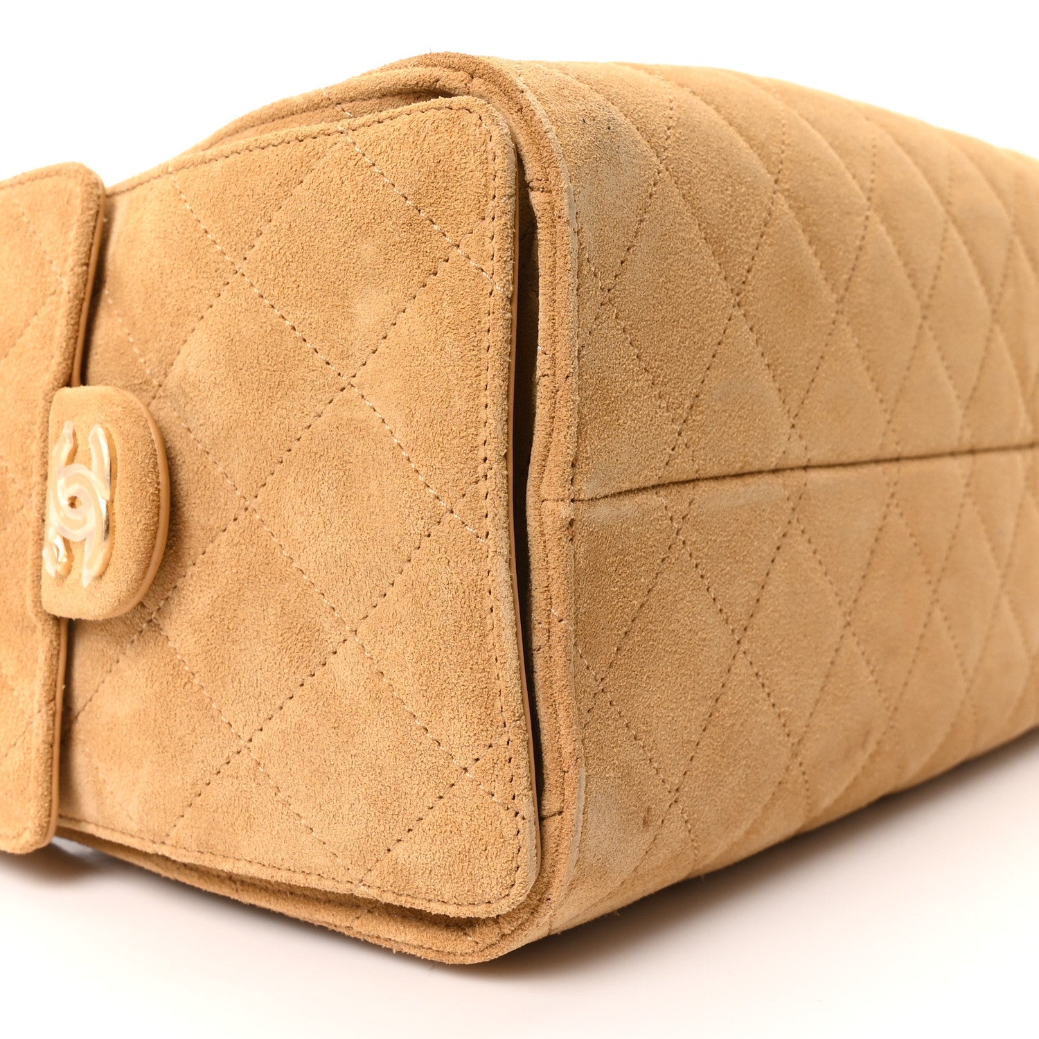 Chanel Suede Quilted Small Chanel 25 Handbag Beige 9 of 10