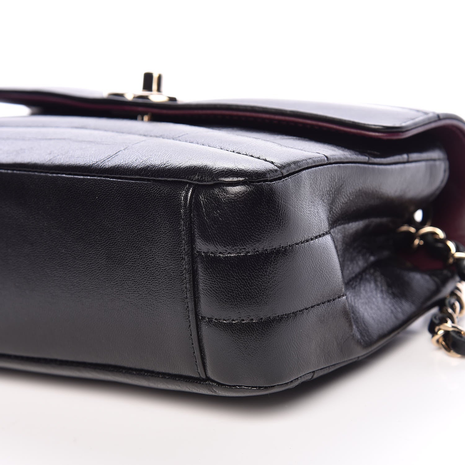 Chanel Shiny Lambskin Quilted Small Chevron Miroir Black 9 of 12