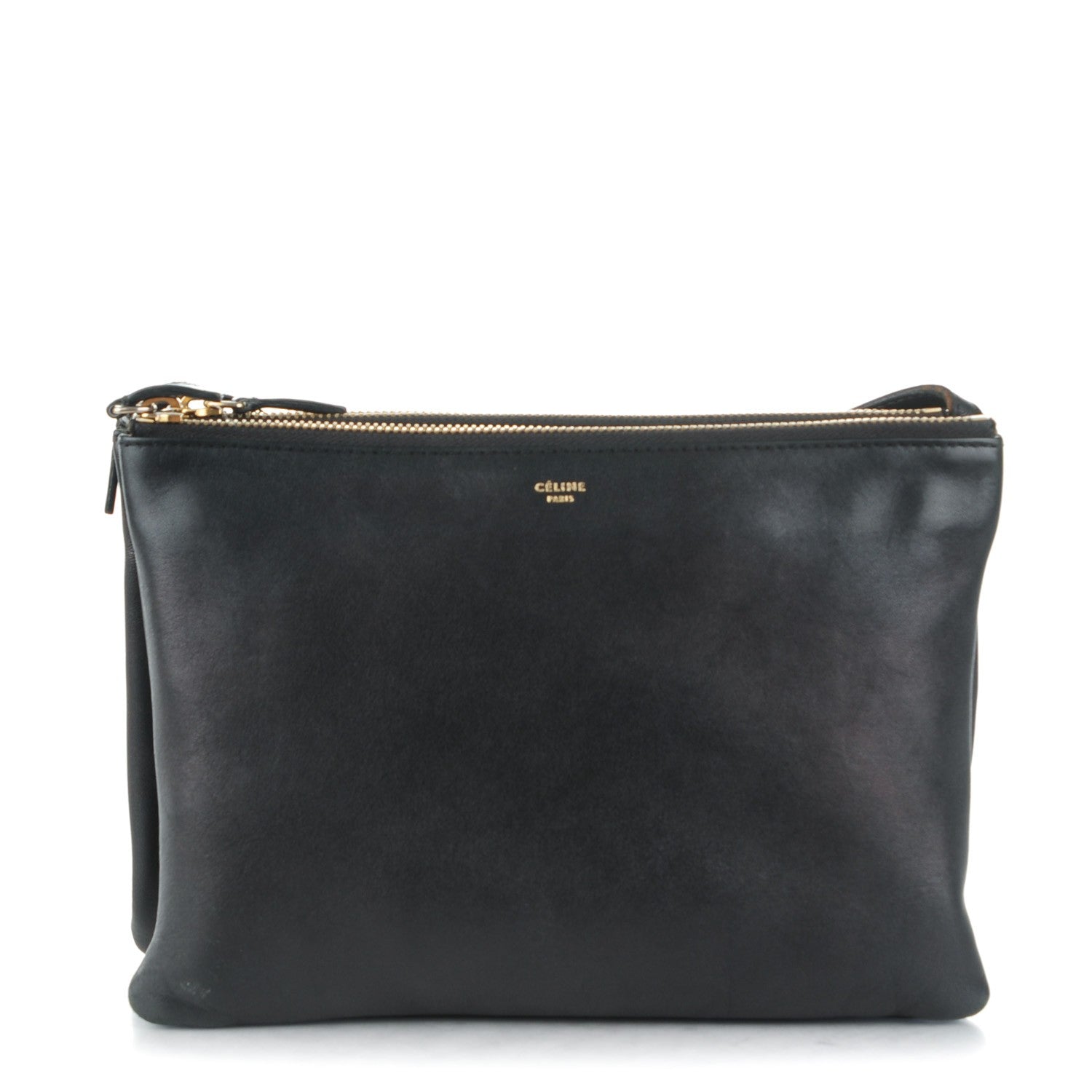 Celine Lambskin Large Trio Crossbody Bag Black 1 of 8