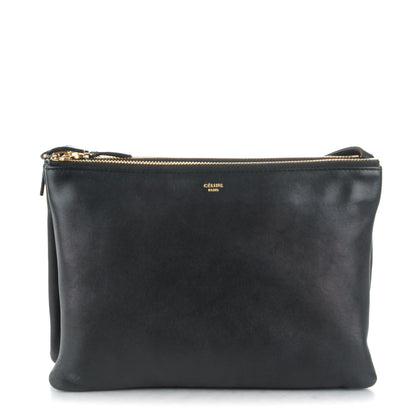 Celine Lambskin Large Trio Crossbody Bag Black 1 of 8