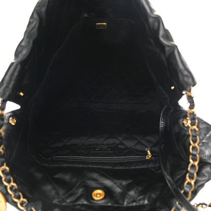 Chanel Shiny Calfskin Quilted Large Chanel 22 Black 6 of 11