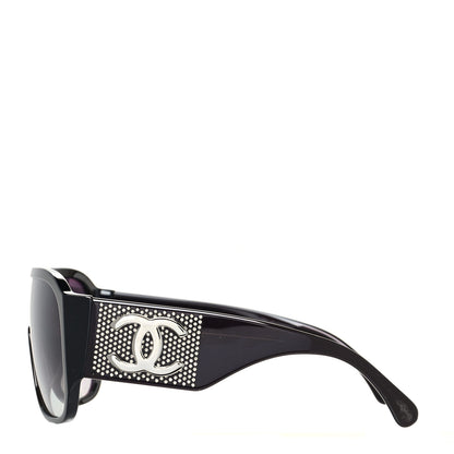 Chanel Acetate Crystal CC Shield Sunglasses 5466-B-A Dark Brown 3 of 6