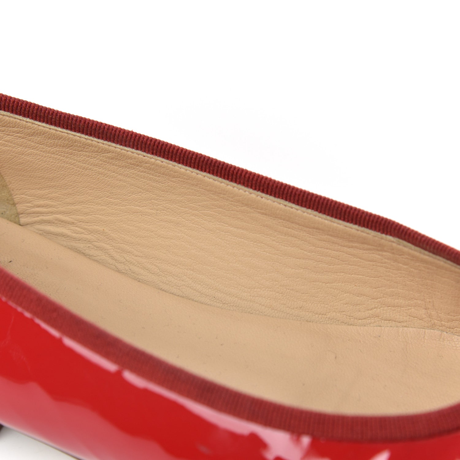 Chanel Patent CC Cap Toe Ballerina Flats 37.5 Red 11 of 17