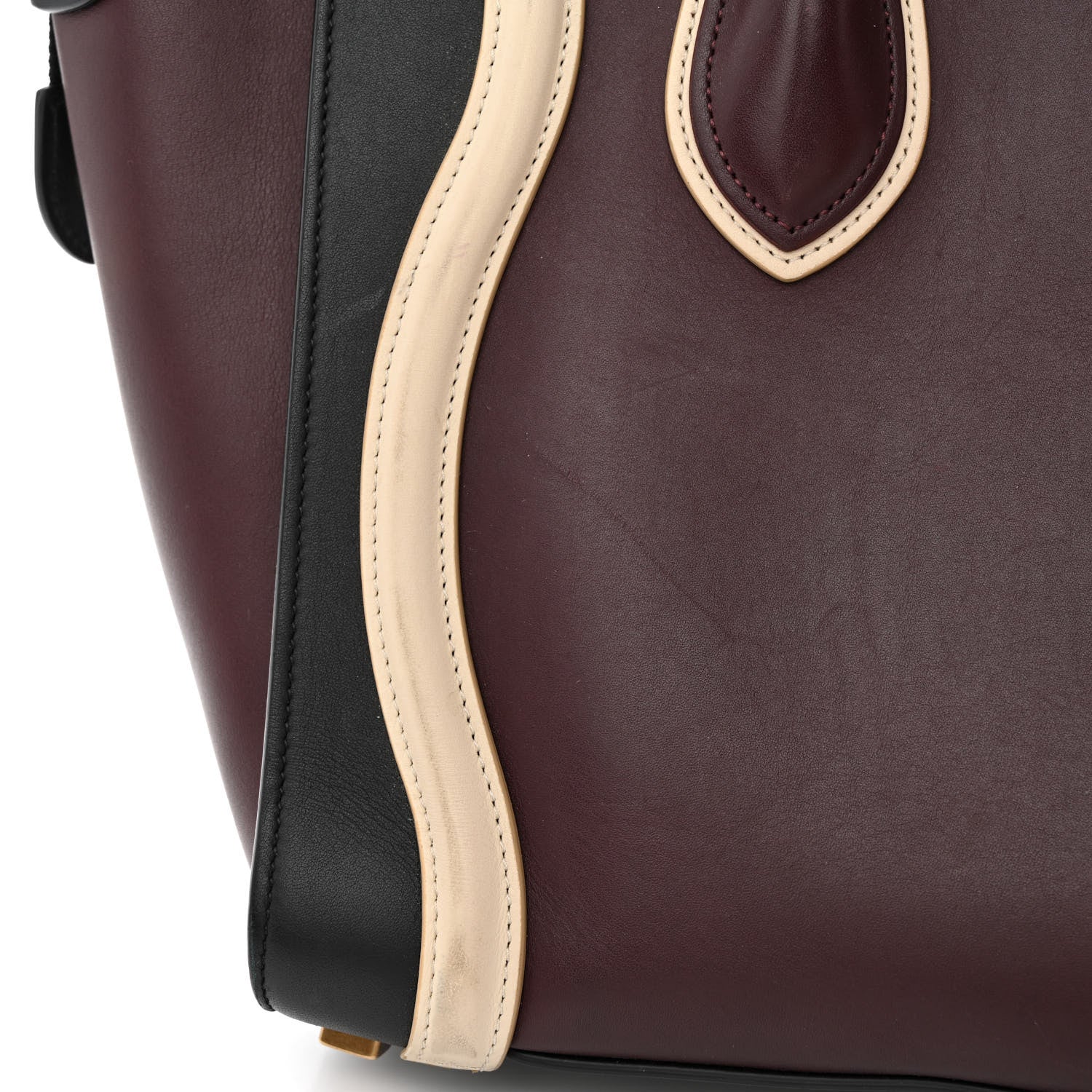 Celine Smooth Calfskin Micro Tri-Color Luggage Burgundy 14 of 23