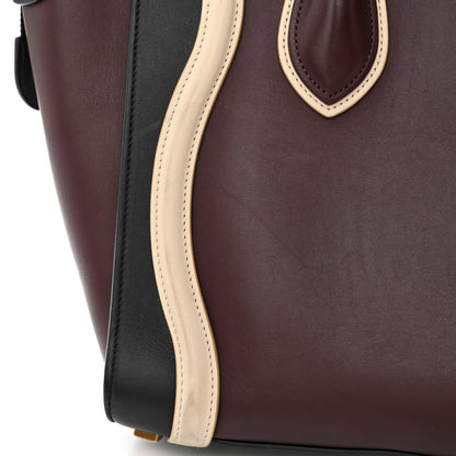 Celine Smooth Calfskin Micro Tri-Color Luggage Burgundy 14 of 23