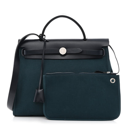 Hermes Military Toile Vache Hunter Herbag Zip 31 PM Bleu Ocean Bleu Indigo 1 of 13