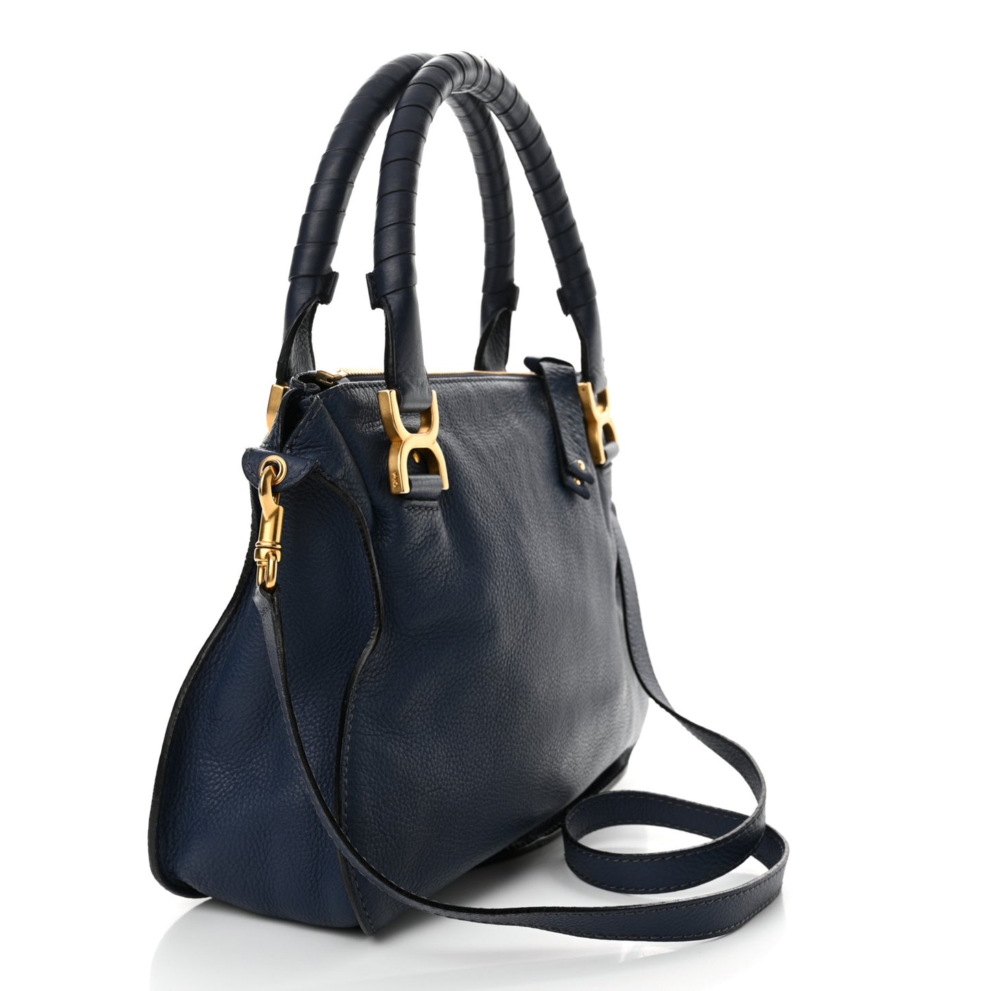 Calfskin Medium Marcie Satchel Scuba Blue