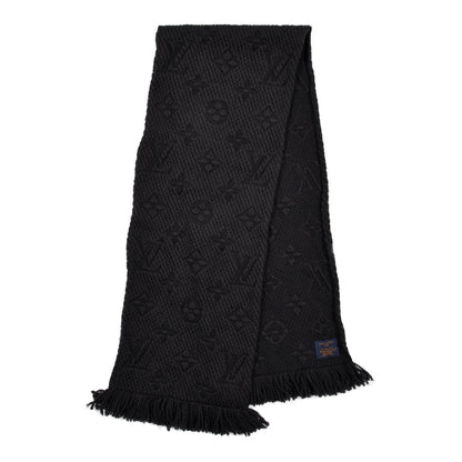 Louis Vuitton Wool Silk Logomania Scarf Black 2 of 4