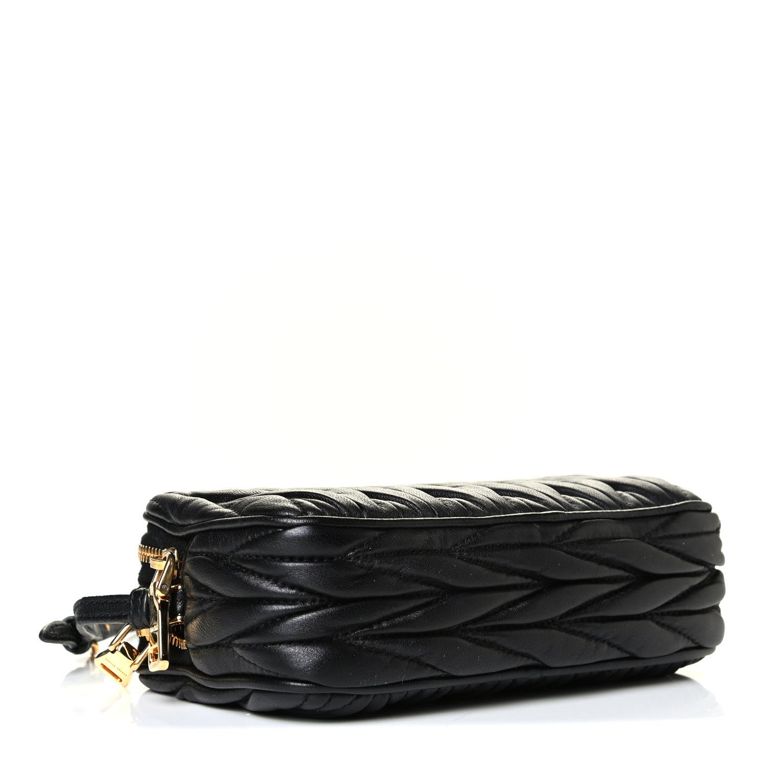 Miu Miu Nappa Matelasse Double Zip Wristlet Black 3 of 5