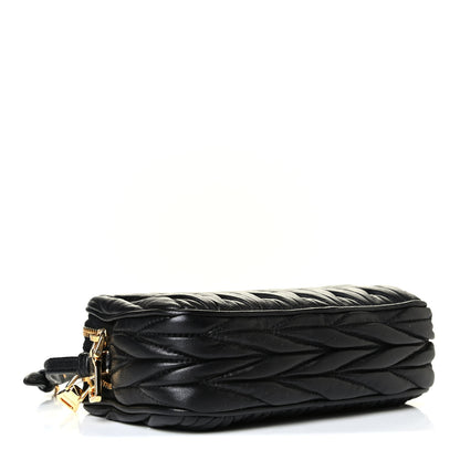 Miu Miu Nappa Matelasse Double Zip Wristlet Black 3 of 5