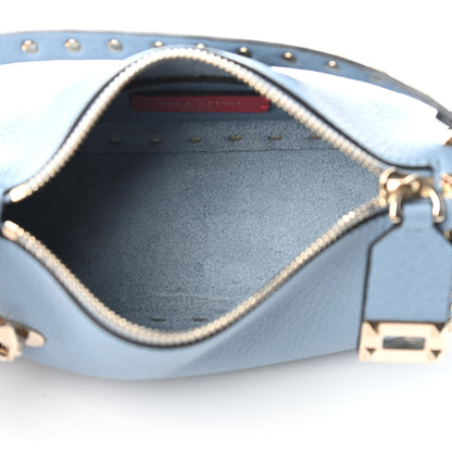 Valentino Garavani Pebbled Calfskin Small Rockstud Flip Lock Shoulder Bag Niagara 5 of 8