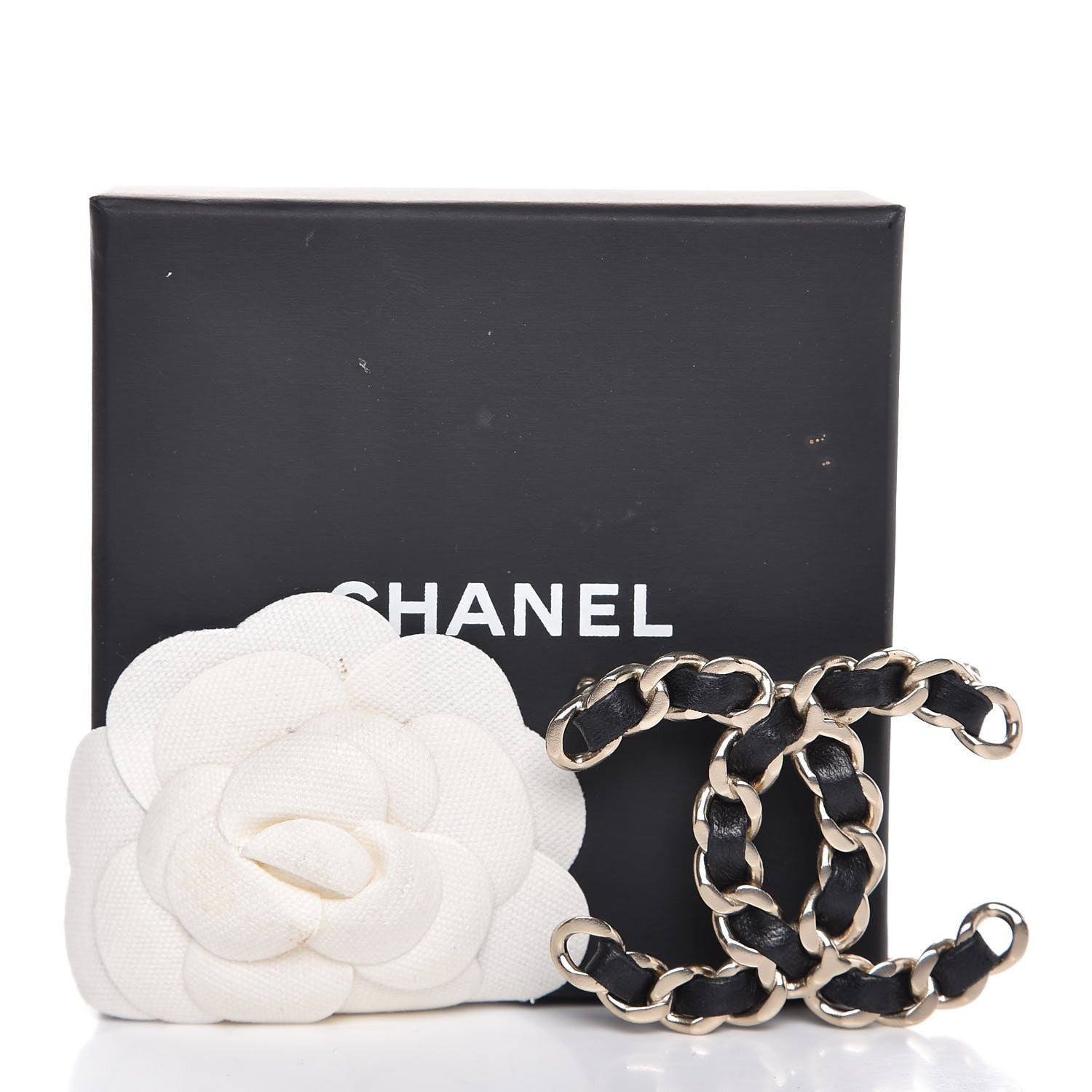 Chanel Lambskin Chain CC Brooch Black Gold 7 of 7