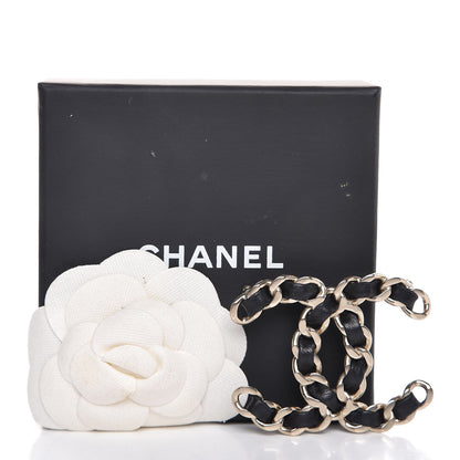 Chanel Lambskin Chain CC Brooch Black Gold 7 of 7