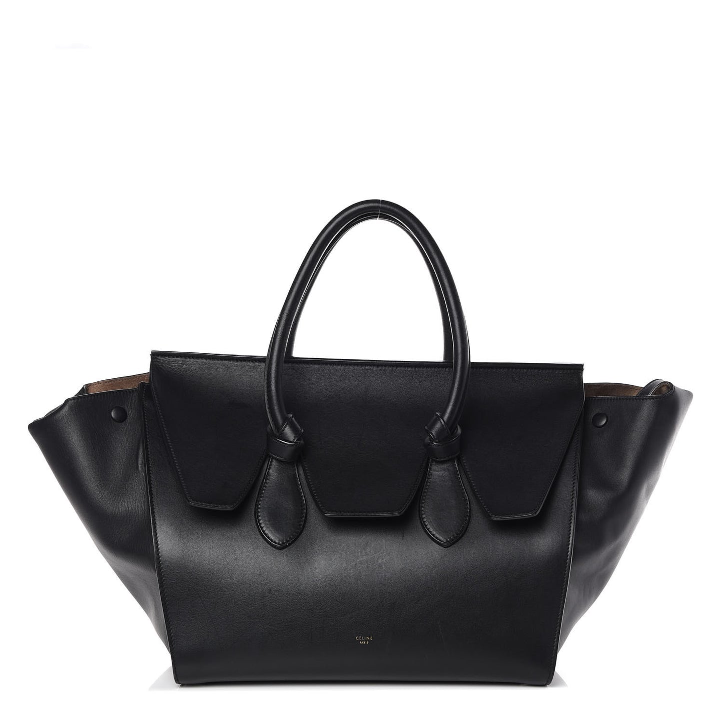 Natural Calfskin Medium Tie Knot Tote Black