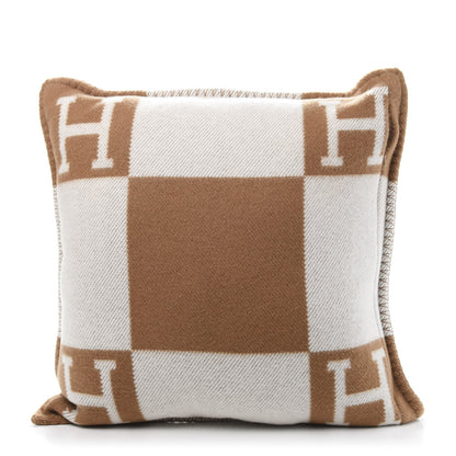 Hermes Wool Cashmere Avalon Pillow PM Ecru Camel 3 of 3