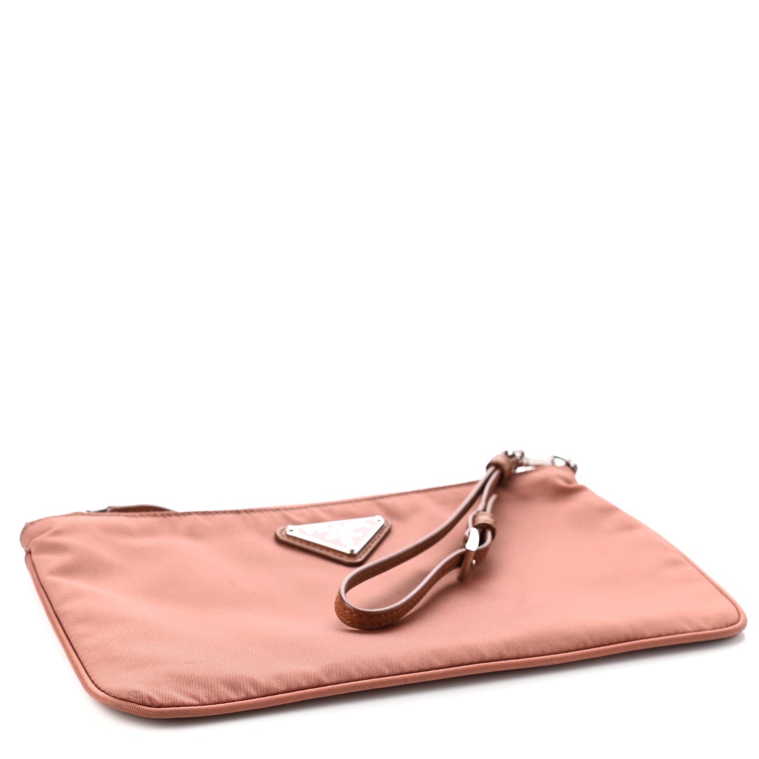 Prada Tessuto Nylon Saffiano Wristlet Papaya 4 of 8